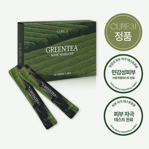 큐어31 그린티 마스크 워시오프 녹차팩 60ml, 1개, 10개입