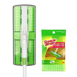 3M 스카치브라이트 클립형 막대걸레 + 극세사 리필 2매 + 훅걸이1p, 1세트