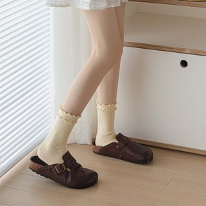 예쁜 레이스 무압박양말 2P 더블 프릴 디자인 꼬불이 패션 면 양말