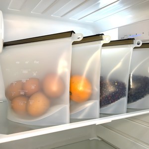 내집내산 다회용 친환경 실리콘 지퍼백 1000mL 4개입, 1세트