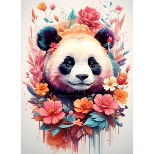 메이스 DIY 보석 십자수 자석액자세트 30x40, 1개, 판다