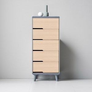 새싹가구 클릭수납 시리즈 600 5단 서랍장, 그레이오크