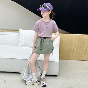 키즈목마 여름 냉장고 반팔티+치마(속바지) 상하복 주니어 초등 여아 아이스 여름 티셔츠 치마 세트 665
