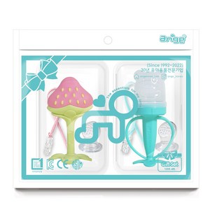 앙쥬 3D 과일 치발기 + 과즙망 + 과즙망 리필 2p + 클립 2p + 케이스 2p 세트, 1개