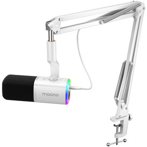 마오노 USB XLR 다이나믹 마이크 게이밍 방송용 녹음용 PD100X, PD100XS(암 스탠드형), 화이트