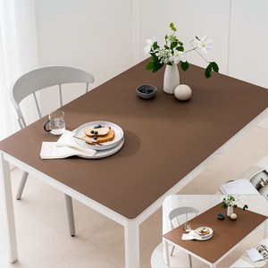 (16colors 11size) 깐깐공주 100% 방수 가죽 식탁보 테이블보 식탁매트 테이블매트, 120x80cm, 양면-13 (Darkbrown+DarkGold), 1개