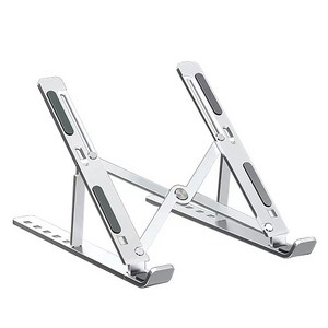 제니코어 휴대용 접이식 알루미늄 노트북 스탠드 거치대 ZC-PLSS 실버 + 전용 파우치 세트, 실버 (ZC-PLSS), 1개