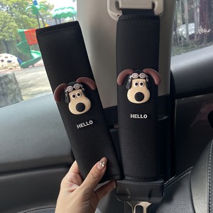 코차이 차량용 강아지 캐릭터 안전벨트 어깨패드 여름 쿠션커버, 1세트, 파일럿 강아지