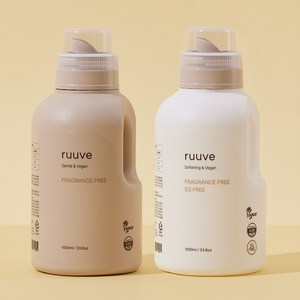 러베 비건 아기 중성 세탁 세제 + EQ FREE 섬유 유연제(시그니처향), 1세트, 1L
