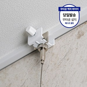 생활백서 무타공 액자 와이어 액자걸이 액자고리, 화이트 × 1개, 1개