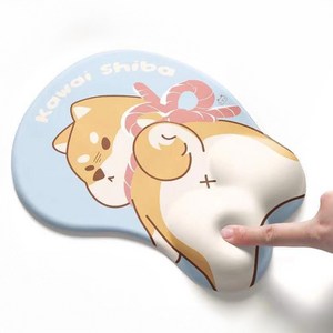 감성픽 귀욤폭발 푹신푹신 손목 보호 마우스패드, 1개, 카와이시바
