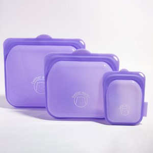 베러얼스 실리콘 지퍼백 - 1000ml 1950ml 화이트 블랙 퍼플, 3개