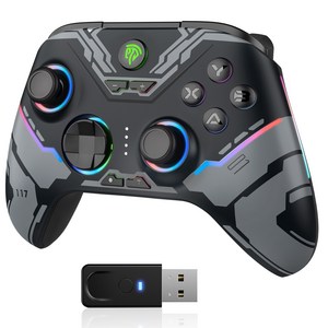 EasySMX X15 게임 패드 무선 컨트롤러 PC 스팀텍 안드로이드 iOS 닌텐도 스위치 호환, 다크그레이, 1개