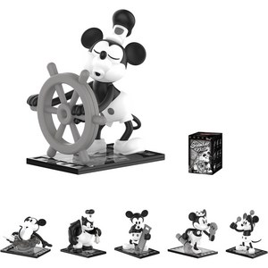 POP MART Disney 디즈니 블라인드 박스 시리즈 피규어 랜덤 디자인 수집용, 디즈니 스팀보트 윌리 시리즈, 1개