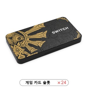 DATA FROG 스위치 게임 카트리지 전용 정리함 24-in-1 - Switch/OLED/Lite 호환 정밀 칩 보호 설계, 1개, 블랙 골드, SW24CASE