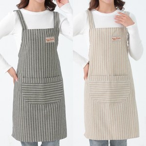 미미캐츠 로이에ST 생활방수 앞치마 2p, 그레이+베이지, 1개