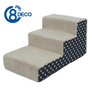 8DECO 강아지계단 애견계단 펫스텝 모음 1단2단3단4단 (커버+솜포함) ce4, 베이지 블루 버블, 1개