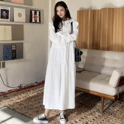 비네스 레이스 카라 캉캉 롱원피스 5859K0C