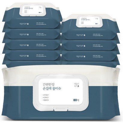 데일리워터 손걸레전용 청소 물티슈 캡형 80매 리뷰후기