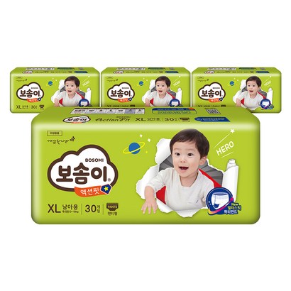 보솜이 액션핏 팬티형 기저귀 남아용 특대형