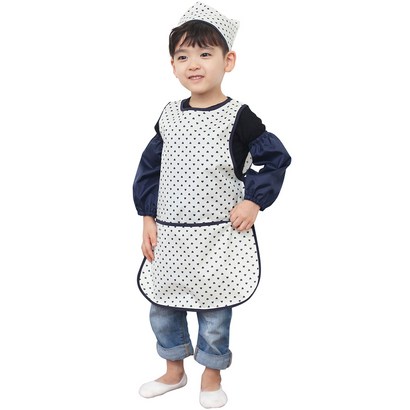 플리에 아동용 민소매 하트 앞치마 두건 토시 지퍼백