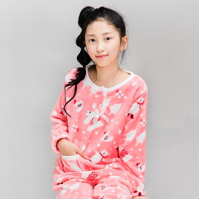 이라인 여아용 캔디곰 수면 잠옷