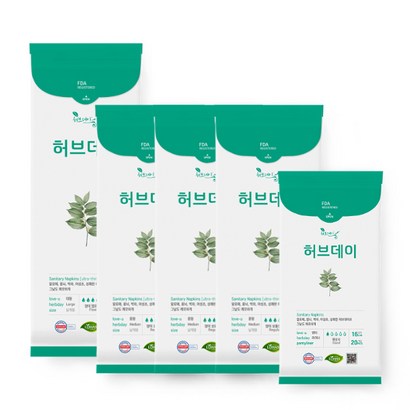 허브데이 대형 생리대 날개형 중형 생리대 날개형 팬티라이너