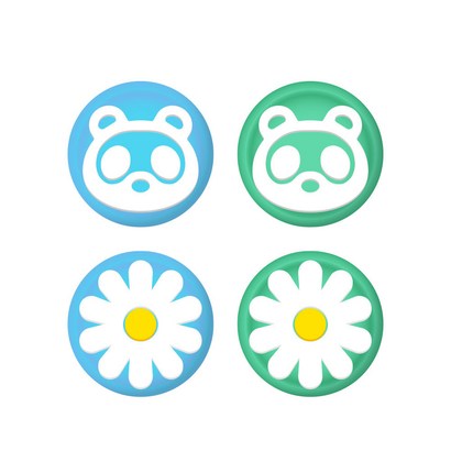 후 닌텐도 스위치 조이스틱 커버 동숲 너구리 앤 꽃 리뷰후기
