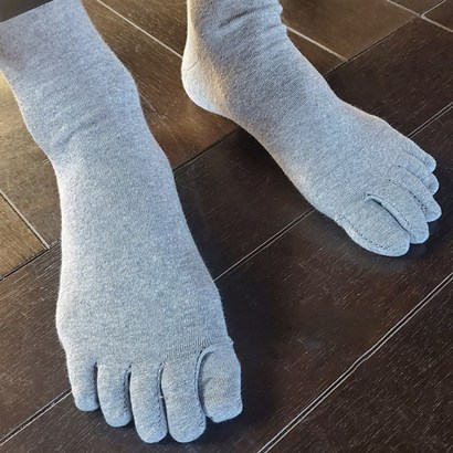 메이프 남성용 라이크라 무지 신사 발가락 중목 양말 10켤레