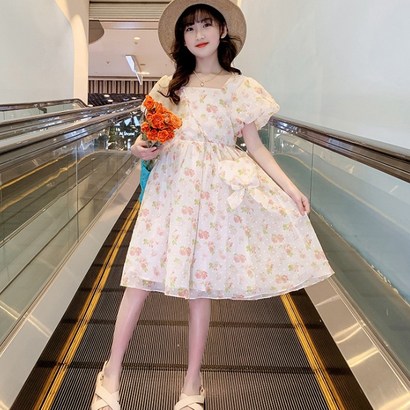오렌지다몸 여아용 백리본 플라워 쉬폰 원피스 가방