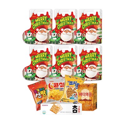크라운 크리스마스 산타양말 과자선물세트