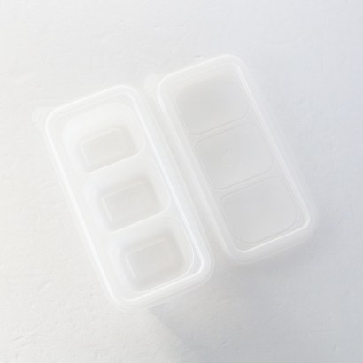 미니 반투명 반찬용기 3칸 일회용용기 뚜껑