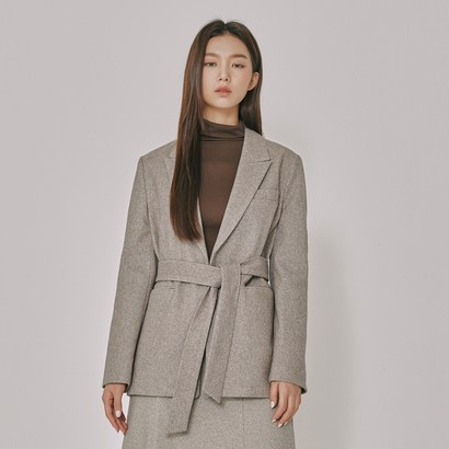 미쏘 여성용 패턴 노여밈 벨티드 자켓 리뷰후기