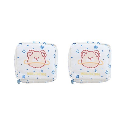 큐티 레인보우 토끼곰 스퀘어 생리대 위생 파우치