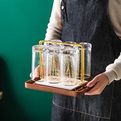홈바내쓰 골드 로즈골드 주방 컵걸이 건조대 거치대 우드트레이 리뷰후기