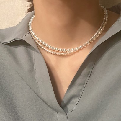 스와로브스키 진주 14K 비드 초커 신민아 김나영 목걸이 국내배송 자체제작