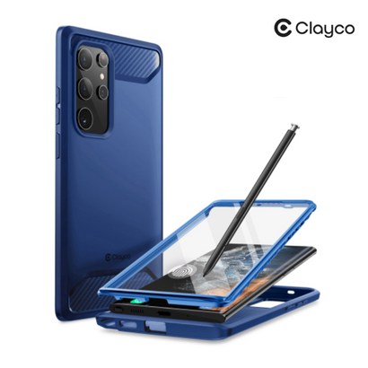 Cayco 갤럭시 S22울트라 풀커버 케이스 내장 보필름 폰케이스 보커버