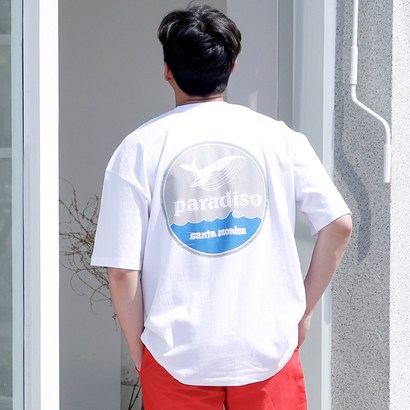 문컬렉션 5부반팔티 오버핏반팔티 파라디소 빅사이즈 반팔 티셔츠 여름 데일리 오버핏 캐주얼 루즈핏 레터링티 프린팅티셔츠 남성반팔티 여성반팔티 커플룩 남녀공용 남성용 리뷰후기