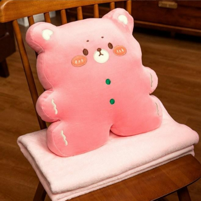 네이처타임즈 쿠키곰 인형 베개 담요쿠션 바디필로우