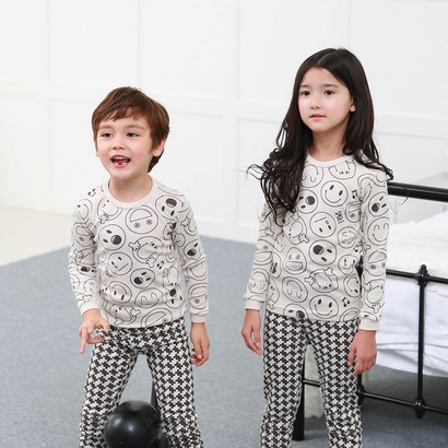 알록달록 아동용 30수후라이스 긴팔내의 유아내복 아동내의 주니어실내복 잠옷 9부