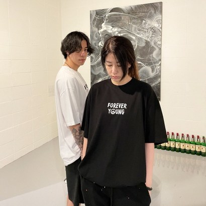 컬러오브사만다 남녀공용 빅사이즈 반팔 롱 스트릿 오버핏 포에버영 빅 박스 프린팅 티셔츠 2coor 리뷰후기