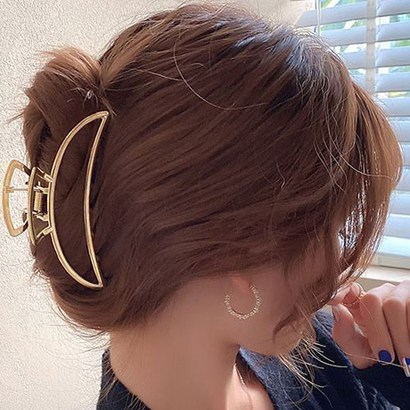 메탈 초승달 집게핀 대_미홀릭 올림머리 바나나 반달 금속 빅사이즈 헤어핀 라지 리뷰 후기