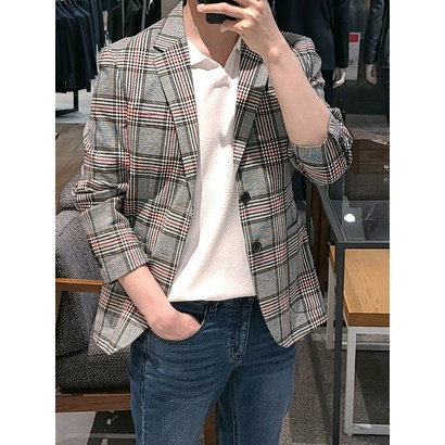 트루젠 트루젠 린넨 코튼 혼방 레드핀 체크 캐주얼 자켓 026612067254 리뷰후기