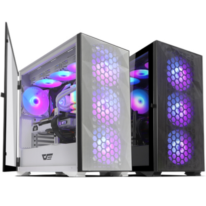 다크프래쉬 컴퓨터 케이스 미들타워 화이트 DX21 ESH
