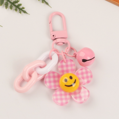 코일리룸 스마일 꽃 파스텔 키링