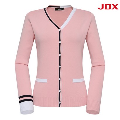 JDX 여성골프웨어 봄 니트 워셔블 V넥 가디건 X2SCT