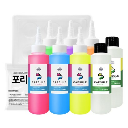 팡팡캡슐만들기 KIT 6색 스노우키즈 아기물감 놀이 어린이 형광