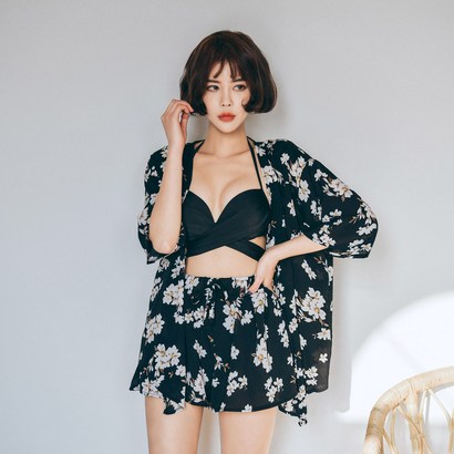 헤링본 여름 가디건팬츠 비치원피스 로브가디건 커버업 바캉스 휴양지룩 비치웨어 H334