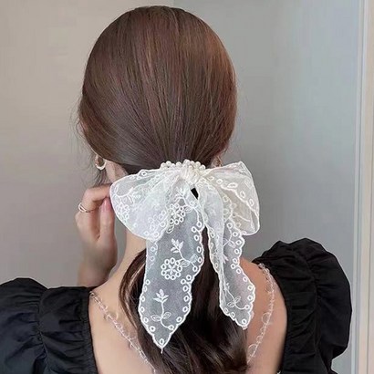 로지 아로하 진주 레이스 헤어 악세사리