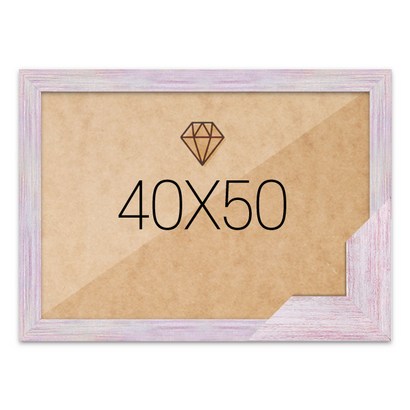 보석십자수액자 40x50 고급형 우드 핑크
